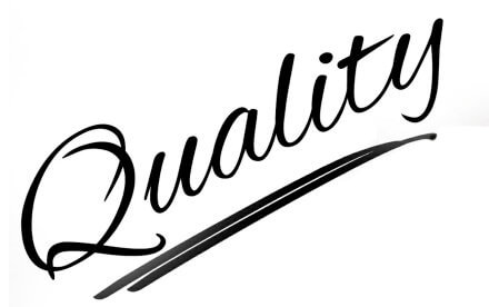 Etiqueta con letra "Quality&"